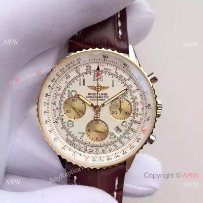 Replica Breitling Navitimer 2-Tone White Dial Watch 43mm